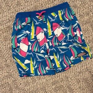 Vineyard Vines Kids Swim Trunks - Blue, Pink, Yellow